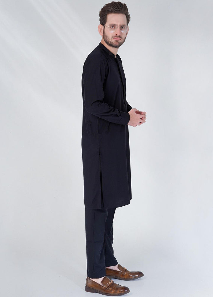 Sanaulla Exclusive Range Cotton Formal Shalwar Kameez for Men -  TF-1036 Black
