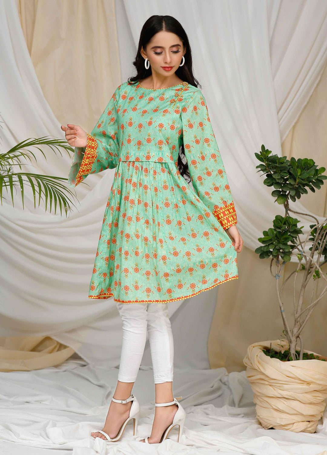 Modest Pret  Lawn Shirt Bella W102-Green