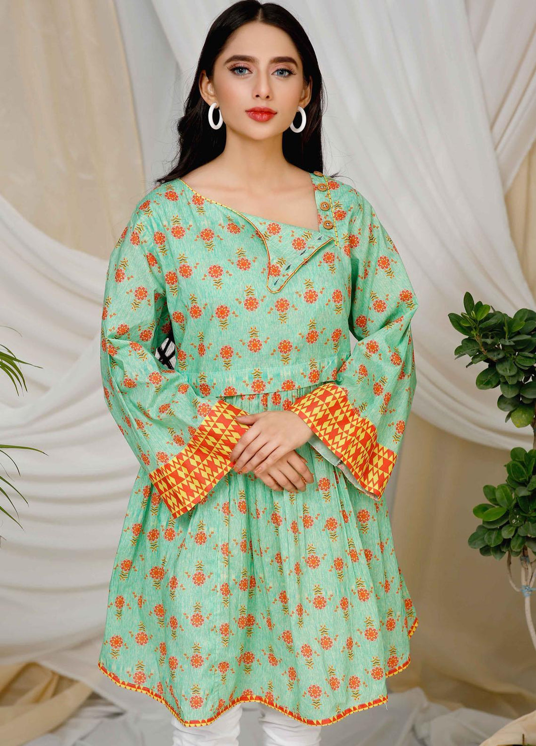 Modest Pret  Lawn Shirt Bella W102-Green