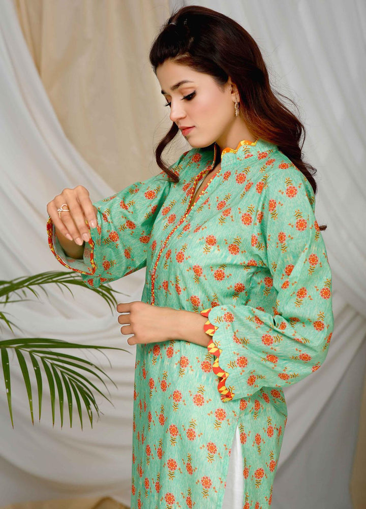 Modest Pret  Lawn Shirt Floral fantasy W99-Green