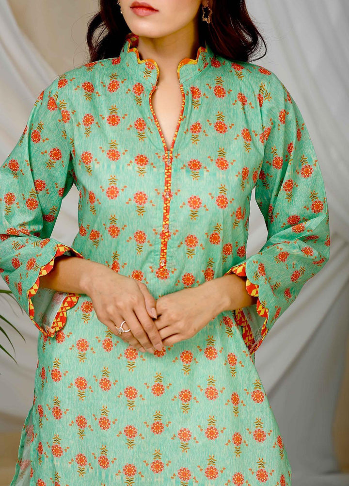 Modest Pret  Lawn Shirt Floral fantasy W99-Green