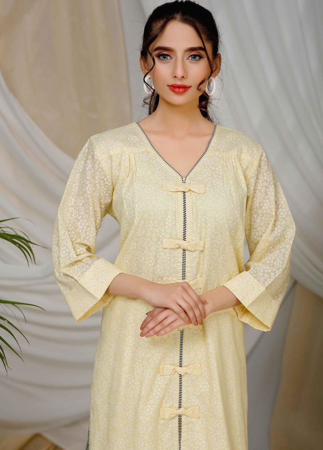 Modest Pret  Cotton 2 Piece Muskaan W101-Lemon
