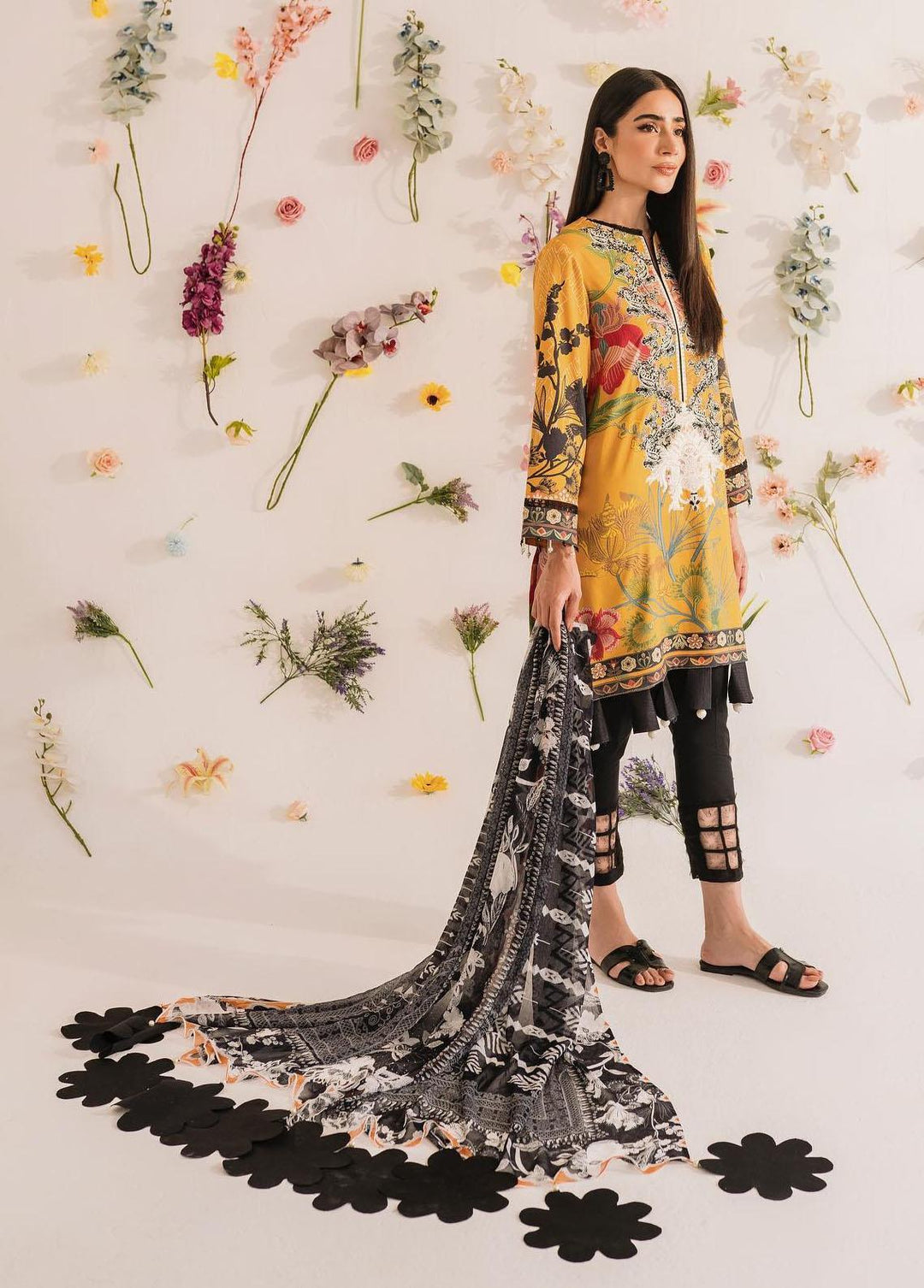 Meraki by Asifa & Nabeel Embroidered Lawn Suits Unstitched 3 Piece AN23M MKL-01 - Summer Collection