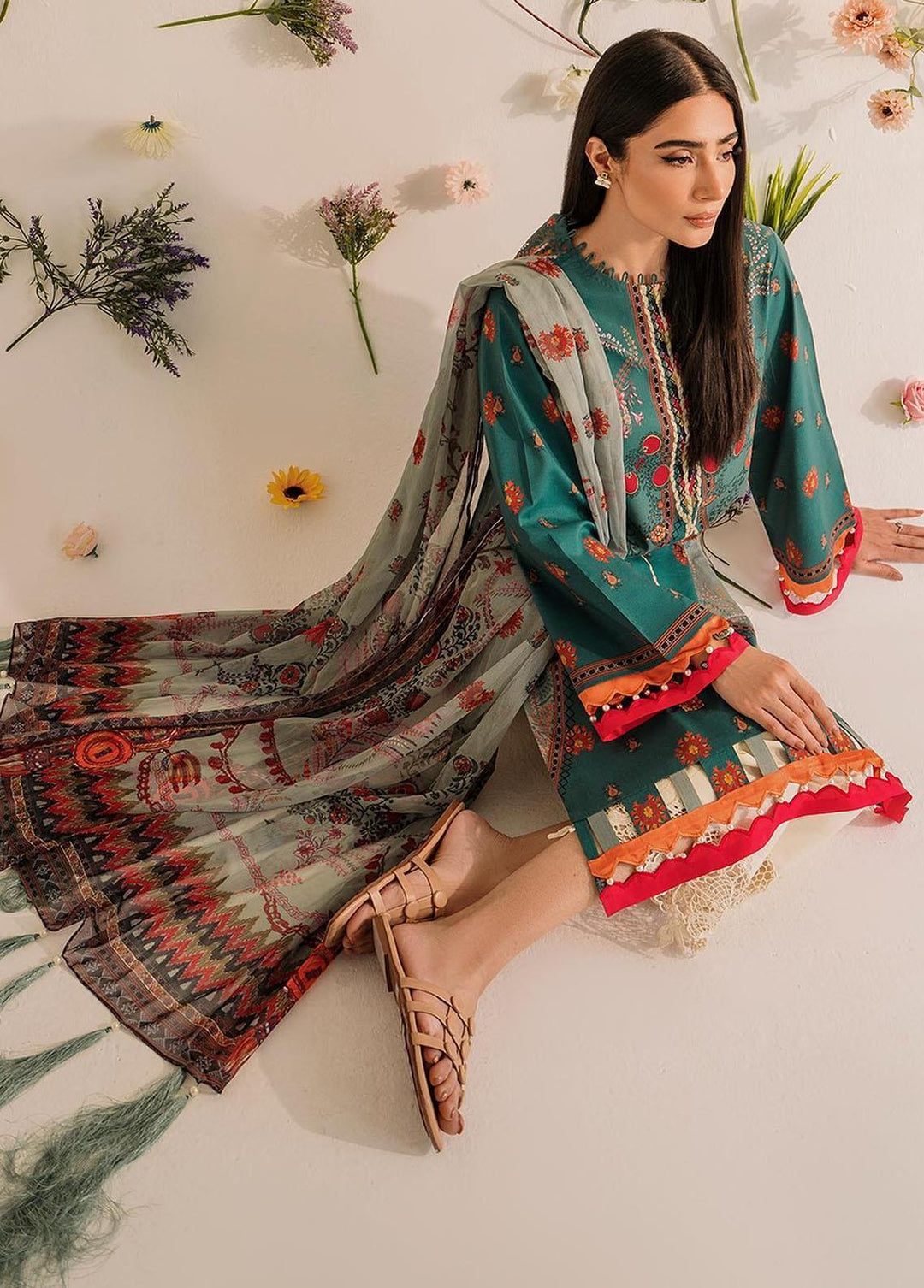 Meraki by Asifa & Nabeel Printed Lawn Suits Unstitched 2 Piece AN23M MKL-03 - Summer Collection