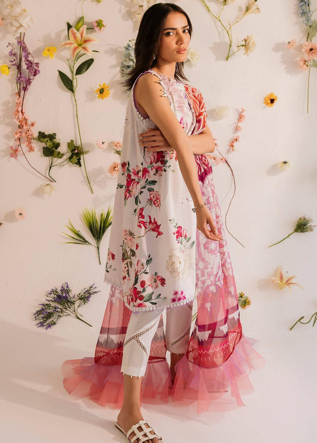 Meraki by Asifa & Nabeel Embroidered Lawn Suits Unstitched 3 Piece AN23M MKL-04 - Summer Collection