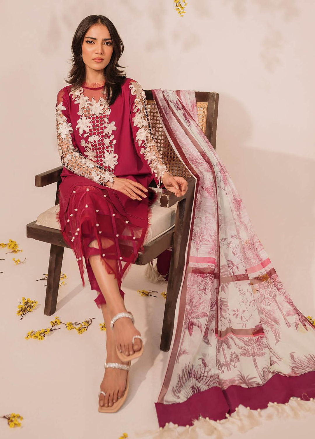 Meraki by Asifa & Nabeel Embroidered Lawn Suits Unstitched 3 Piece AN23M MKL-07 - Summer Collection