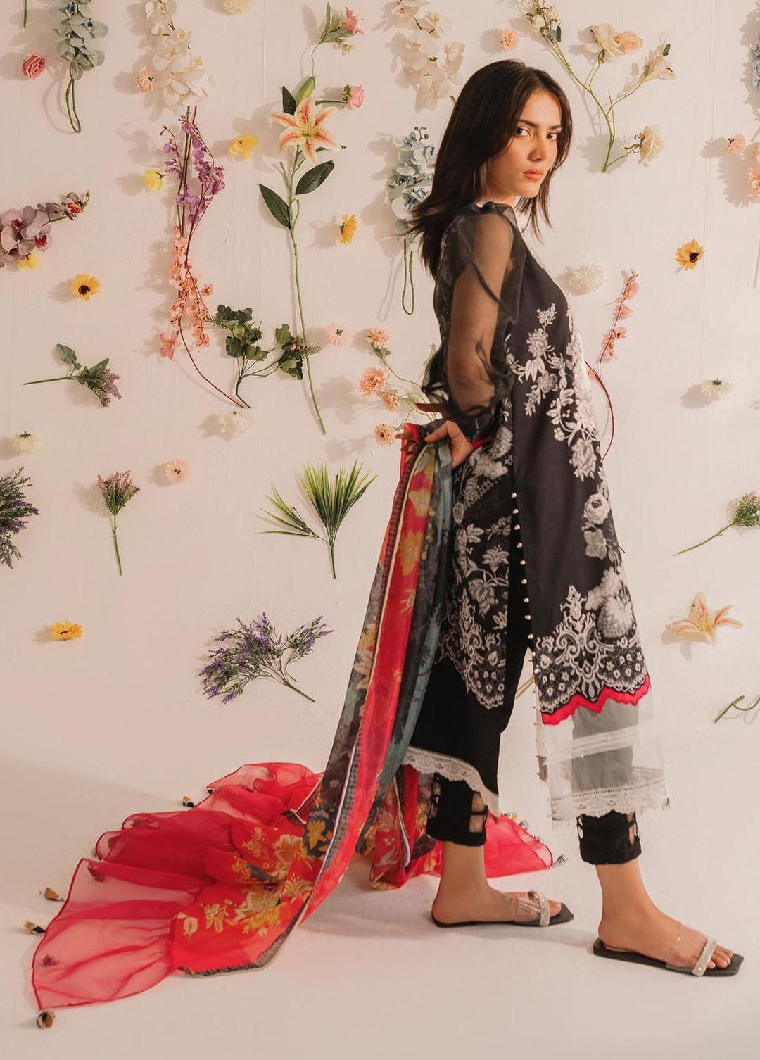 Meraki by Asifa & Nabeel Embroidered Lawn Suits Unstitched 3 Piece AN23M MKL-08 - Summer Collection