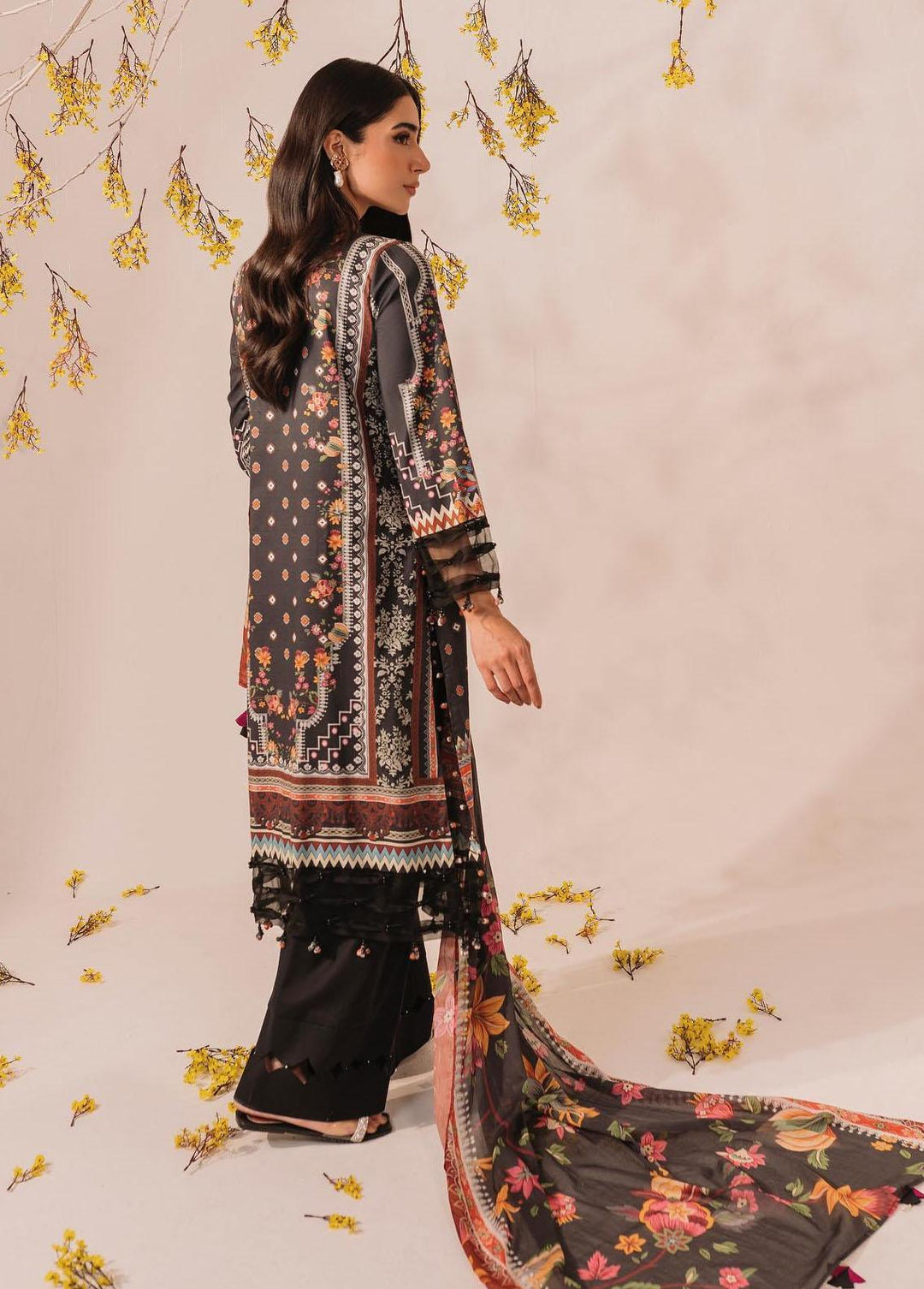 Meraki by Asifa & Nabeel Embroidered Lawn Suits Unstitched 3 Piece AN23M MKL-12 - Summer Collection