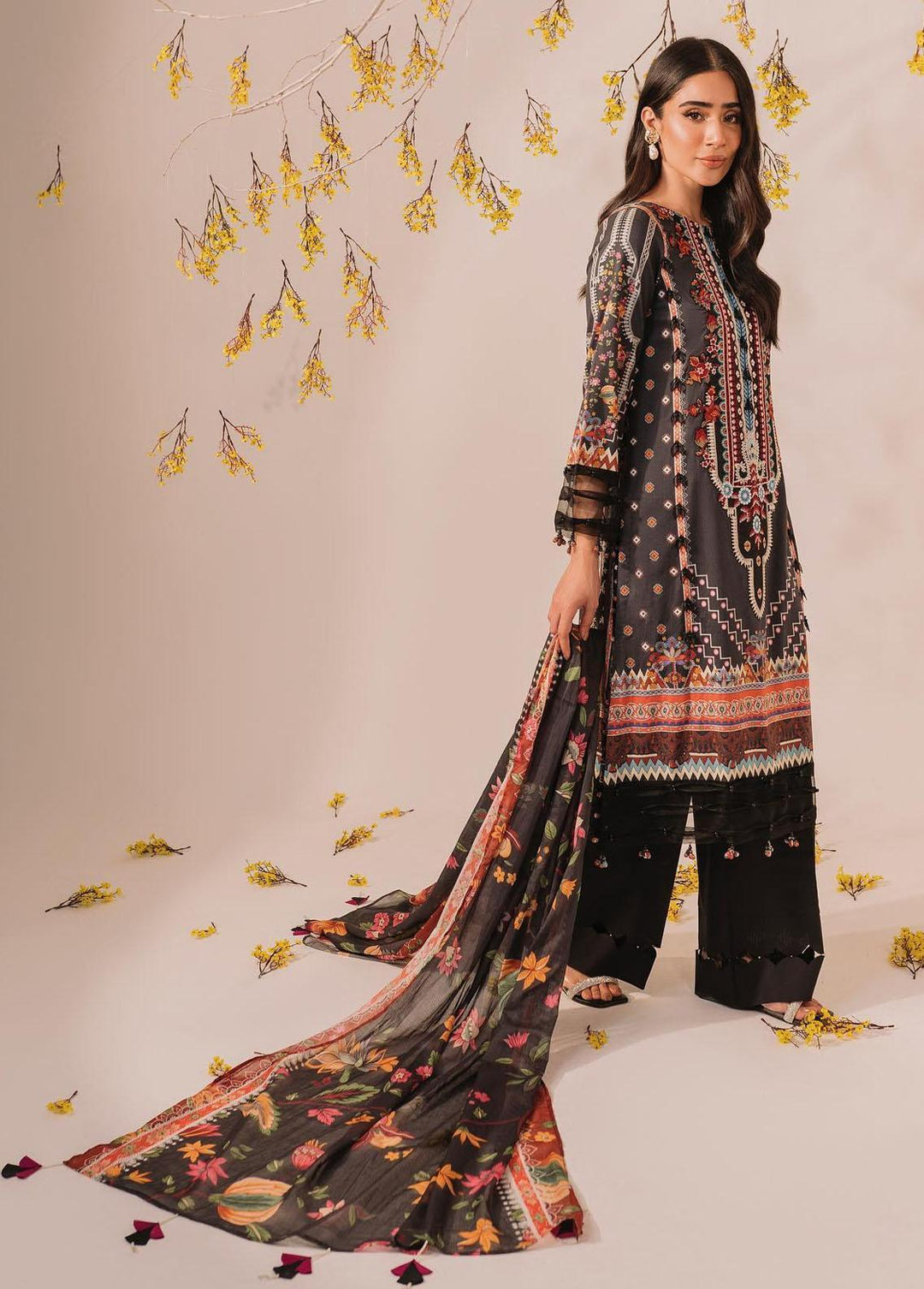 Meraki by Asifa & Nabeel Embroidered Lawn Suits Unstitched 3 Piece AN23M MKL-12 - Summer Collection