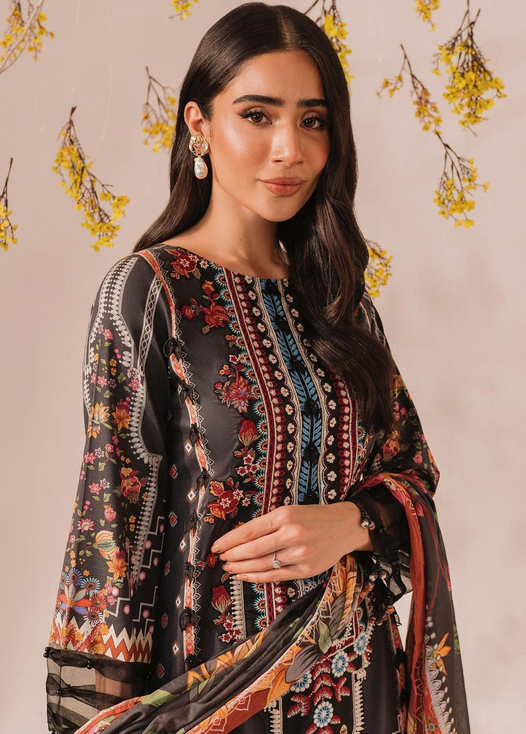 Meraki by Asifa & Nabeel Embroidered Lawn Suits Unstitched 3 Piece AN23M MKL-12 - Summer Collection