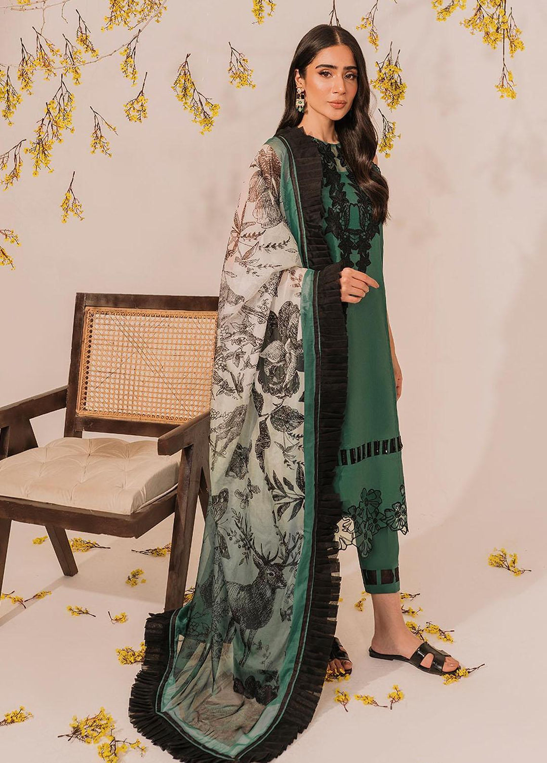 Meraki by Asifa & Nabeel Embroidered Lawn Suits Unstitched 3 Piece AN23M MKL-13 - Summer Collection