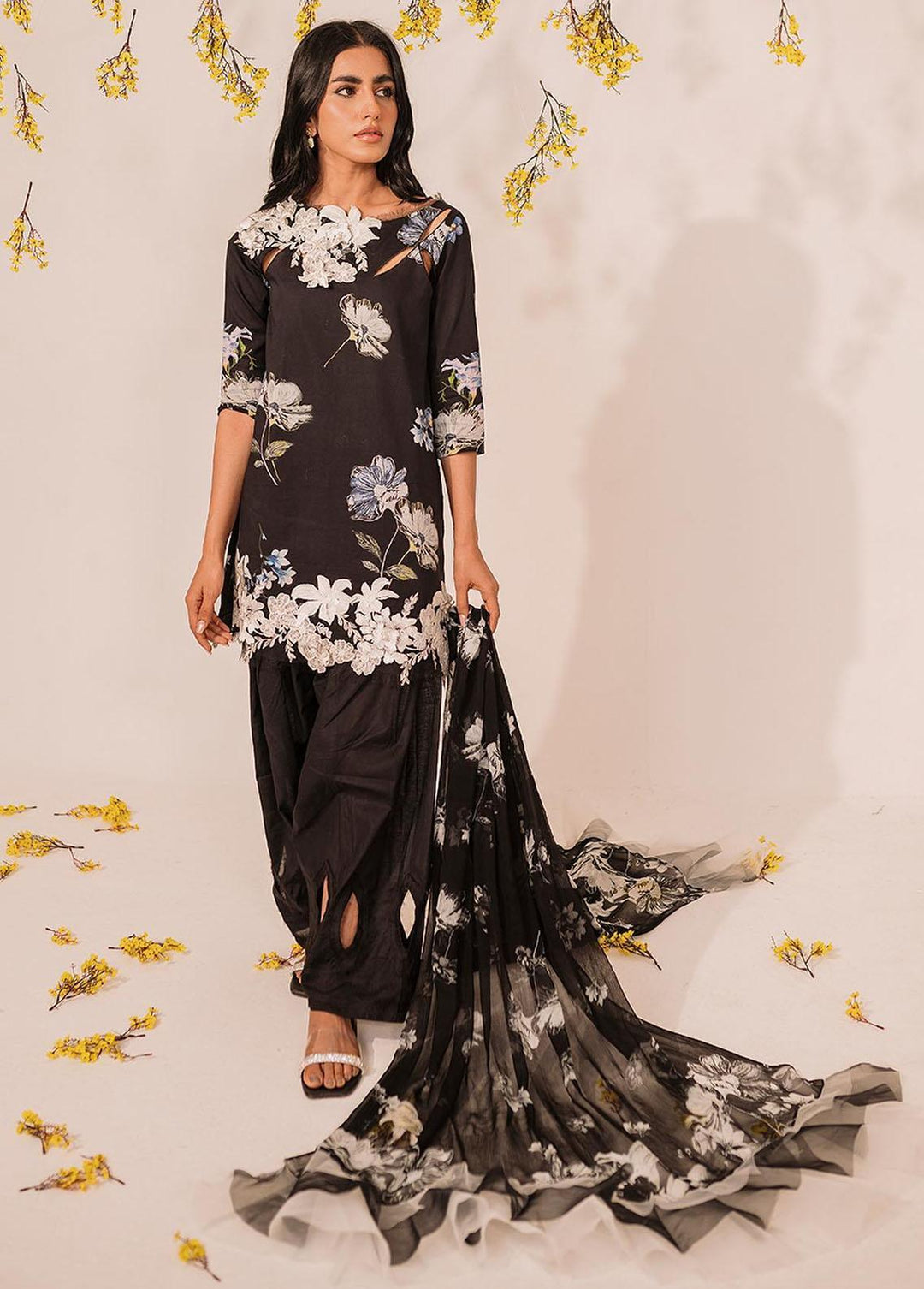 Meraki by Asifa & Nabeel Embroidered Lawn Suits Unstitched 3 Piece AN23M MKL-14 - Summer Collection