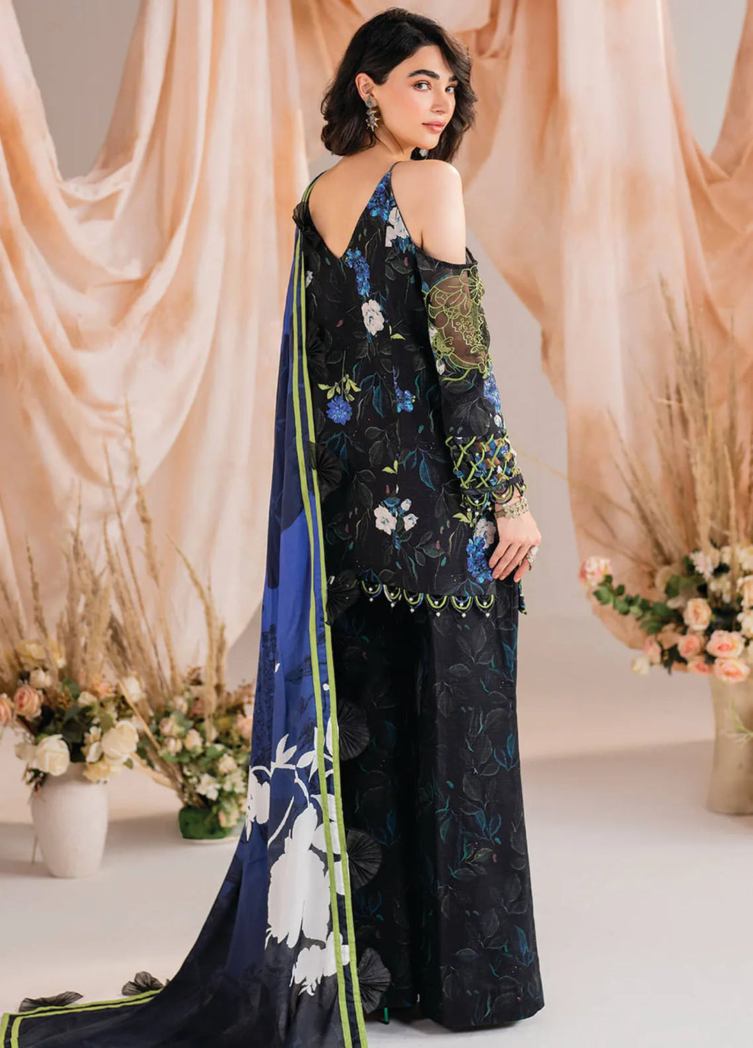 Meraki By Asifa And Nabeel Embroidered Khaddar Suit Unstitched 3 Piece AN24MW MW-02 Midnight - Winter Collection