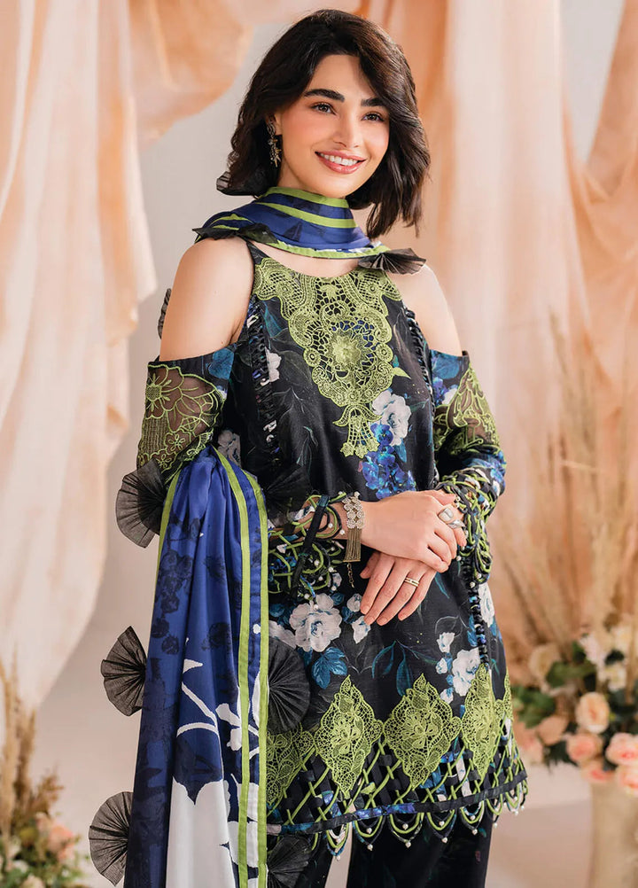 Meraki By Asifa And Nabeel Embroidered Khaddar Suit Unstitched 3 Piece AN24MW MW-02 Midnight - Winter Collection