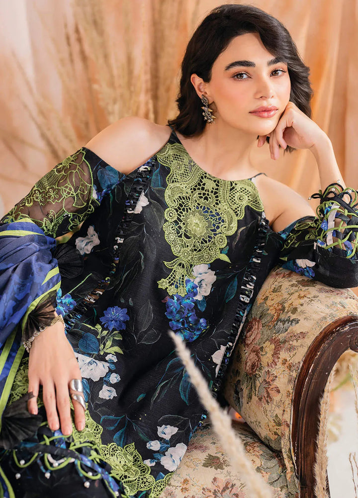 Meraki By Asifa And Nabeel Embroidered Khaddar Suit Unstitched 3 Piece AN24MW MW-02 Midnight - Winter Collection