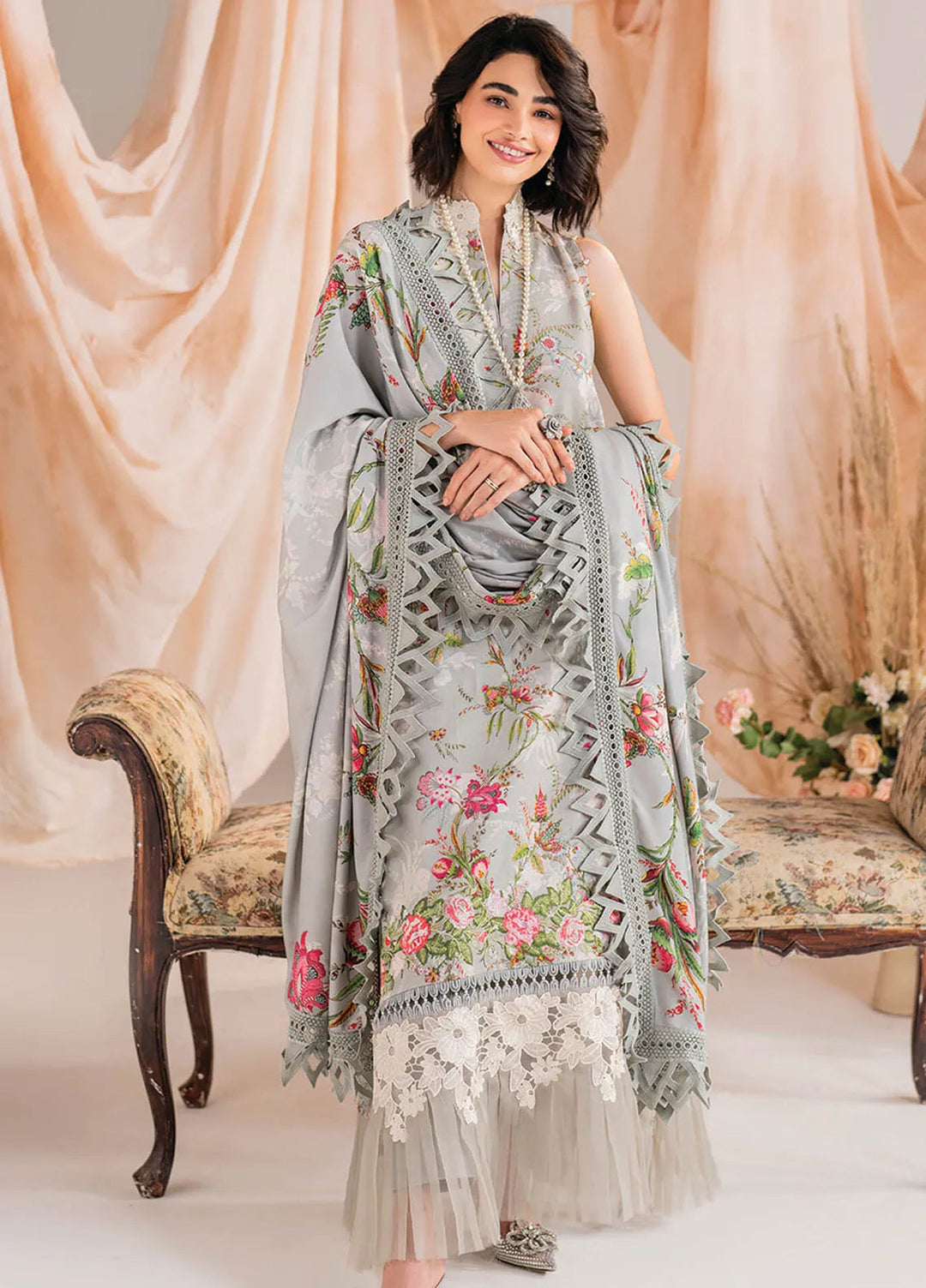 Meraki By Asifa And Nabeel Embroidered Khaddar Suit Unstitched 3 Piece AN24MW MW-09 Frost - Winter Collection