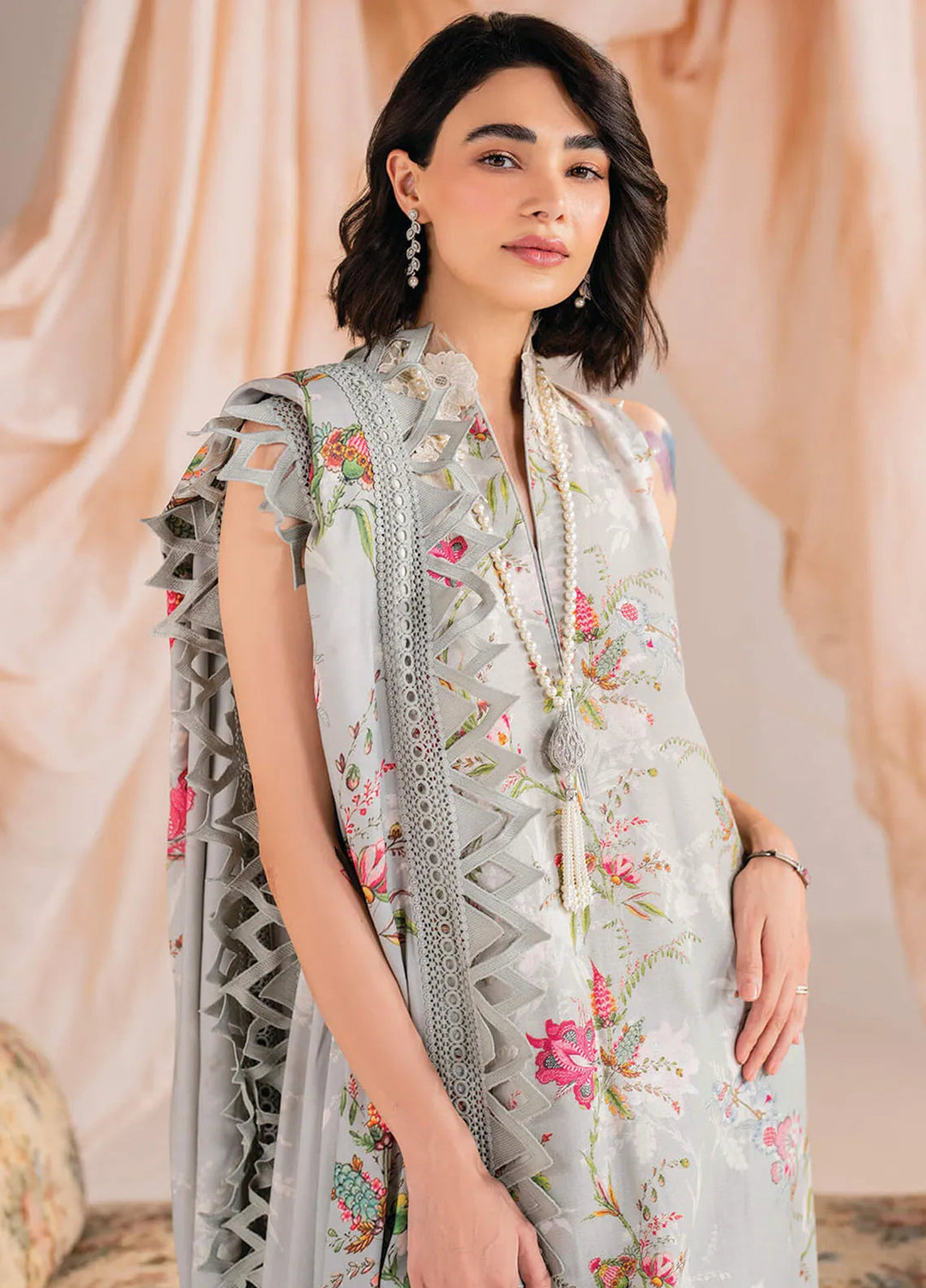 Meraki By Asifa And Nabeel Embroidered Khaddar Suit Unstitched 3 Piece AN24MW MW-09 Frost - Winter Collection
