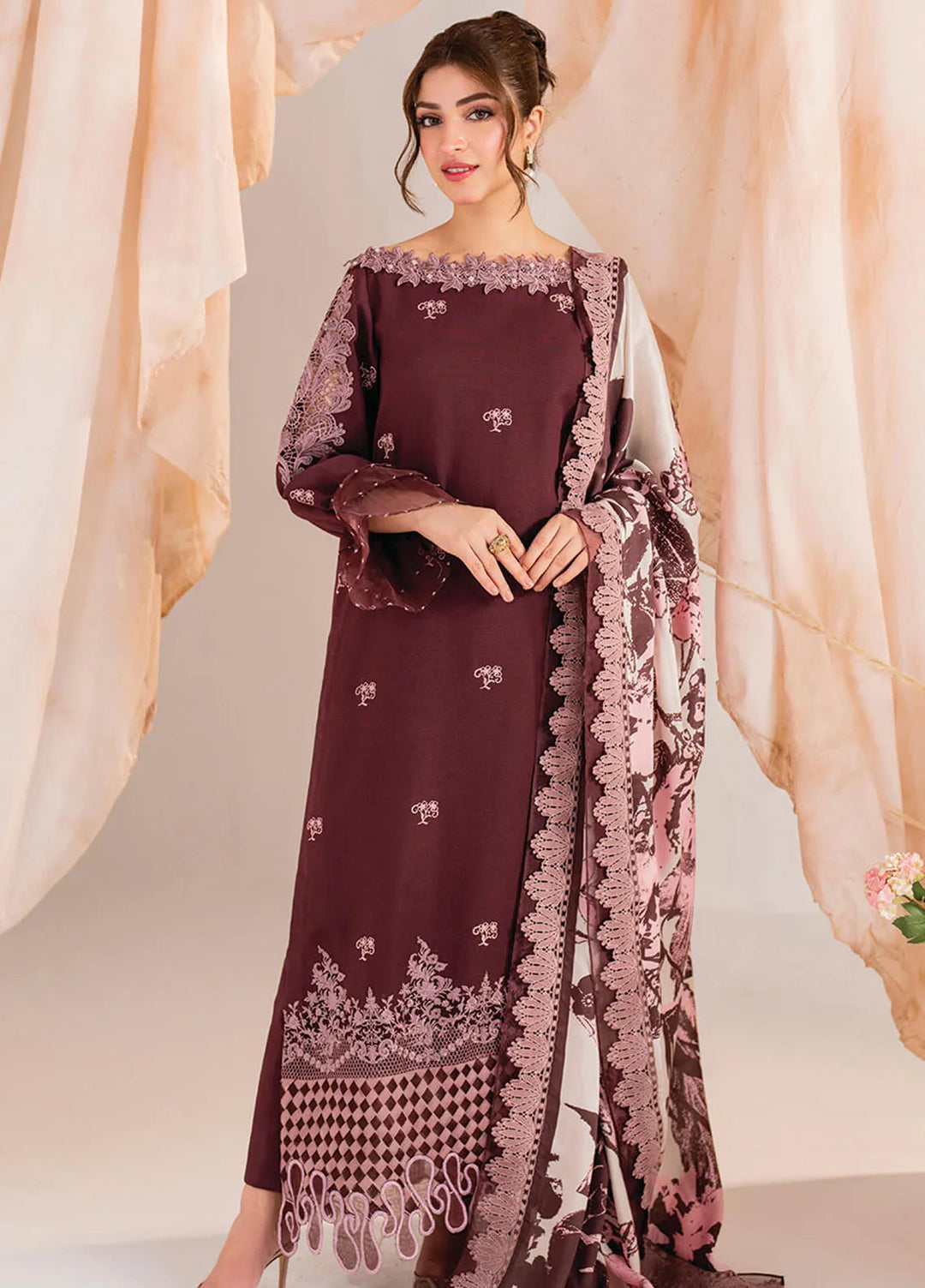 Meraki By Asifa And Nabeel Embroidered Khaddar Suit Unstitched 3 Piece AN24MW MW-12 Elysian - Winter Collection