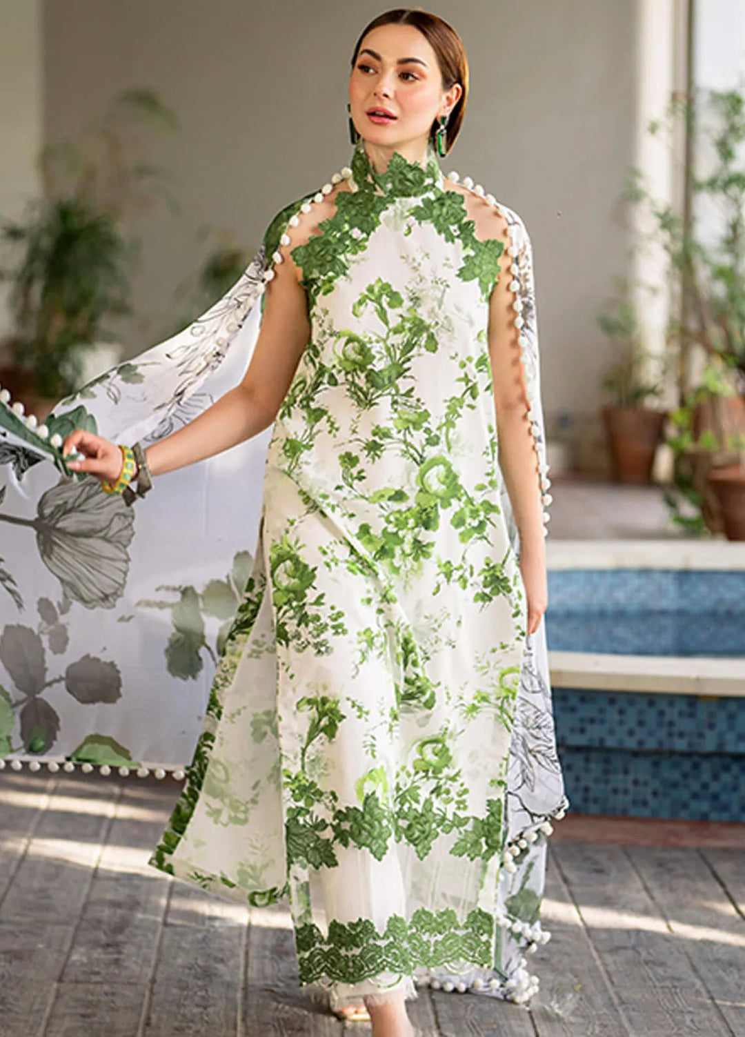 Meraki By Asifa and Nabeel Embroidered Lawn Suits Unstitched 3 Piece AN24M2 MK-06 Sarsabz - Summer Collection