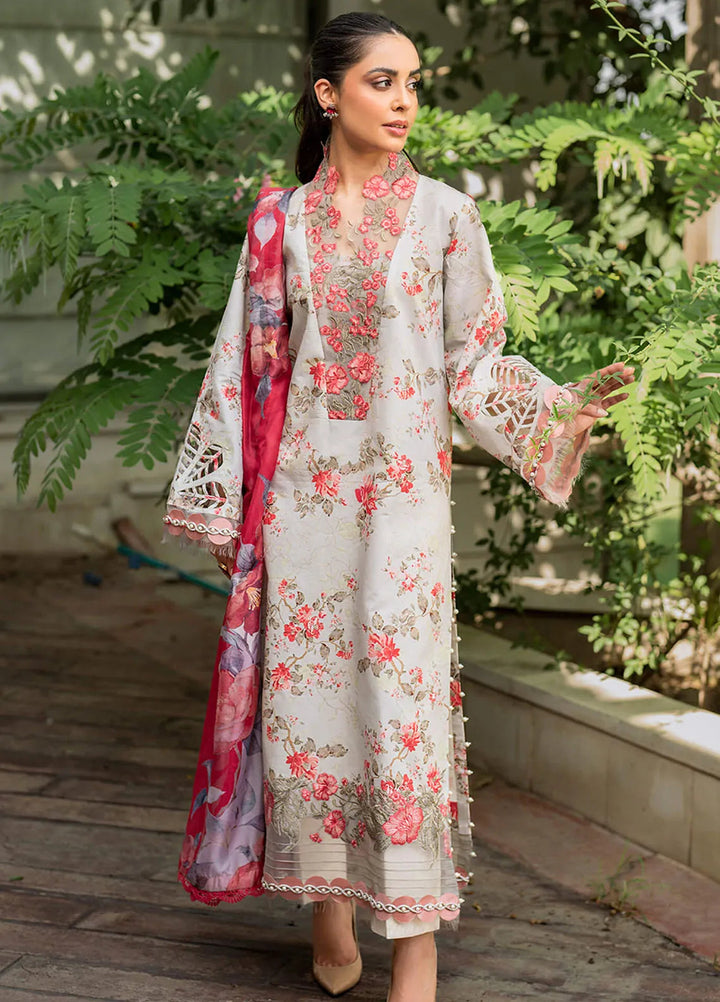 Meraki By Asifa and Nabeel Embroidered Lawn Suits Unstitched 3 Piece AN24M2 MK-08 Chambeli - Summer Collection
