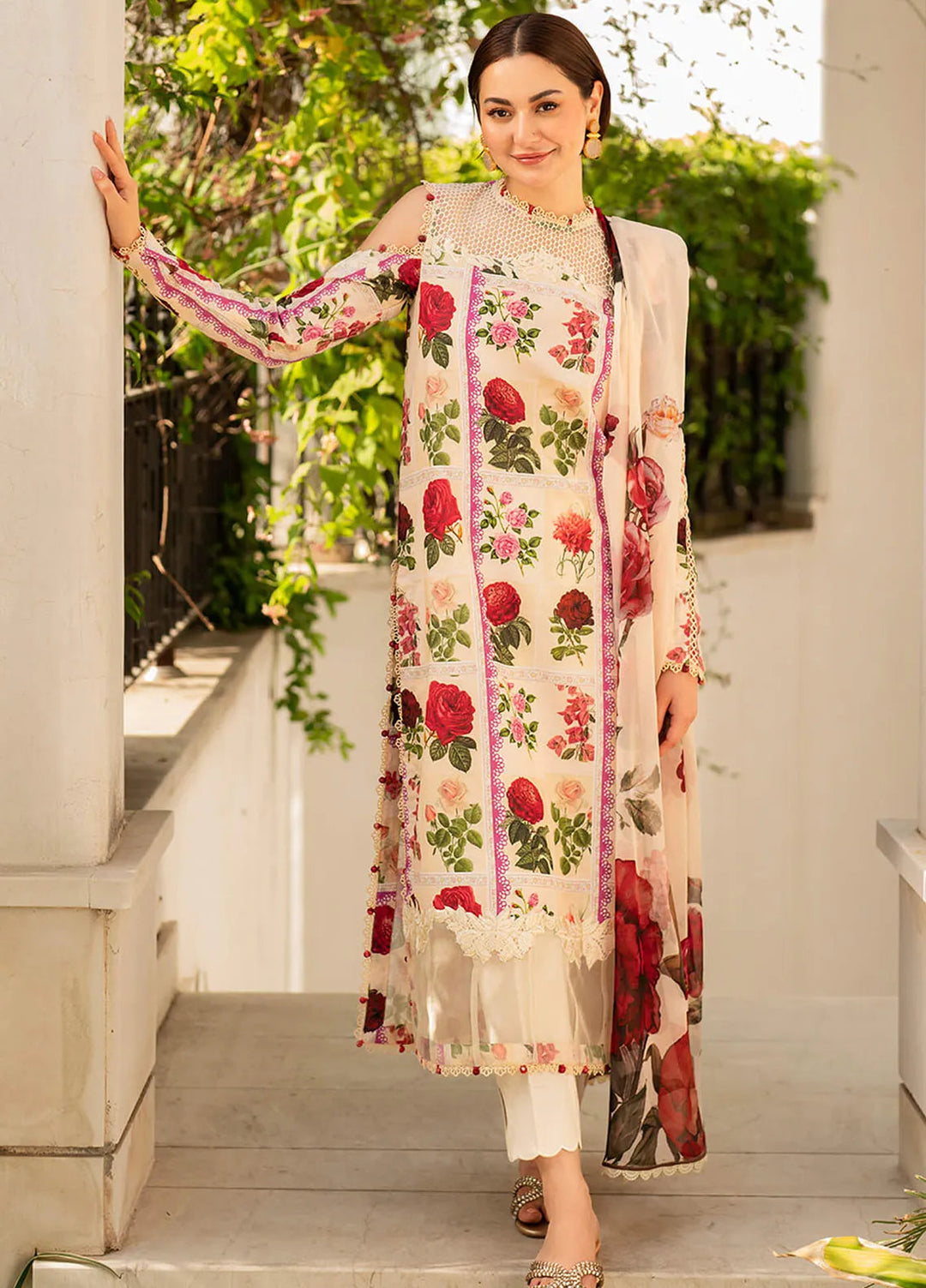 Meraki By Asifa and Nabeel Embroidered Lawn Suits Unstitched 3 Piece AN24M2 MK-09 Gulabo - Summer Collection