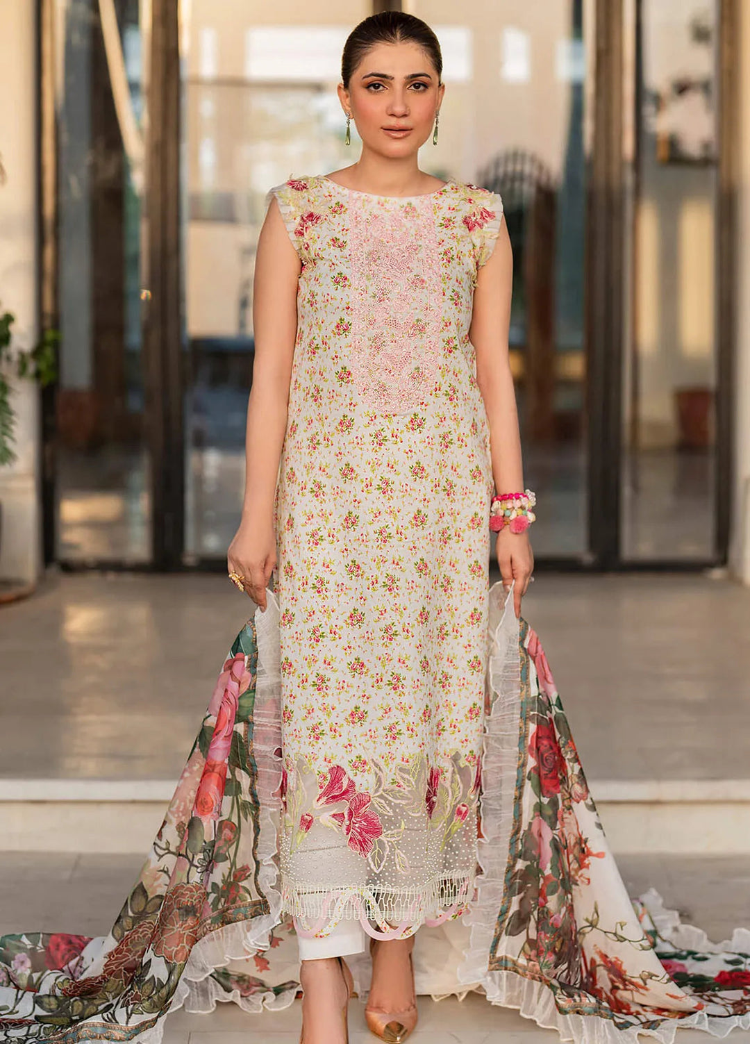 Meraki By Asifa and Nabeel Embroidered Lawn Suits Unstitched 3 Piece AN24M2 MK-15 Gulnar - Summer Collection
