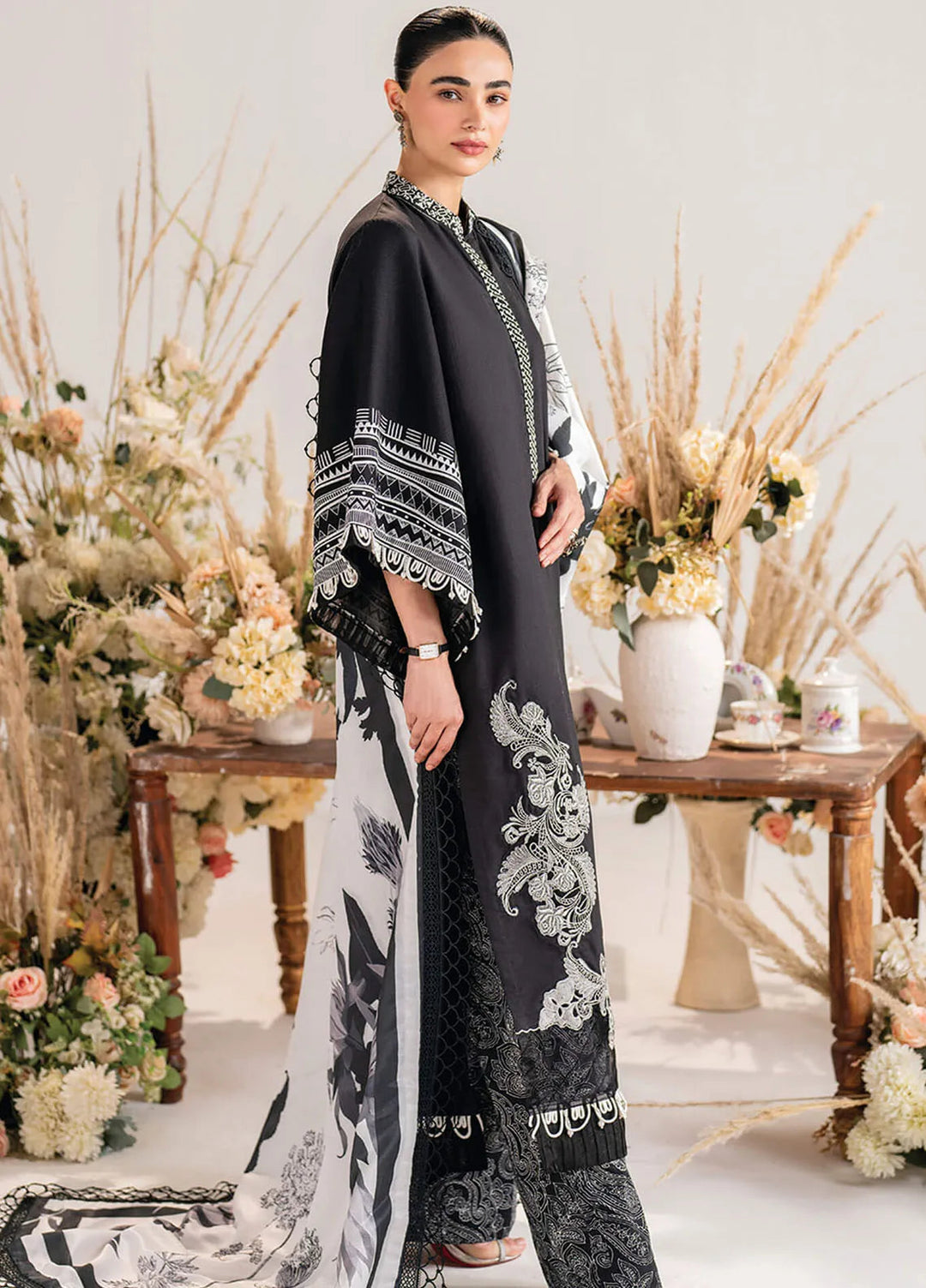 Meraki By Asifa And Nabeel Embroidered Viscose Suit Unstitched 3 Piece AN24MW MW-05 Velour - Winter Collection