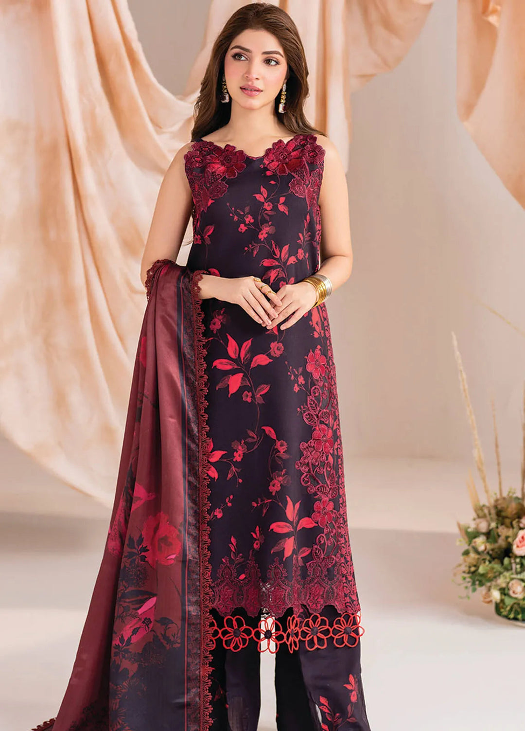 Meraki By Asifa And Nabeel Embroidered Viscose Suit Unstitched 3 Piece AN24MW MW-06 Aurum - Winter Collection