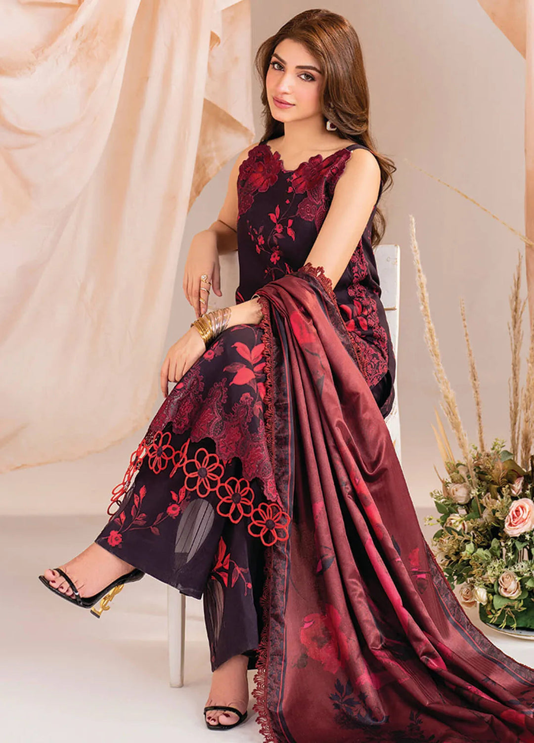Meraki By Asifa And Nabeel Embroidered Viscose Suit Unstitched 3 Piece AN24MW MW-06 Aurum - Winter Collection