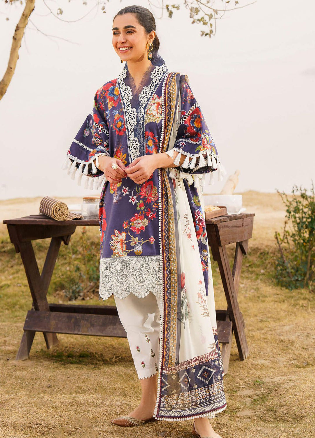 Meraki By Asifa Nabeel Embroidered Lawn Suits Unstitched 3 Piece AN24ML Alora - Spring Summer Collection