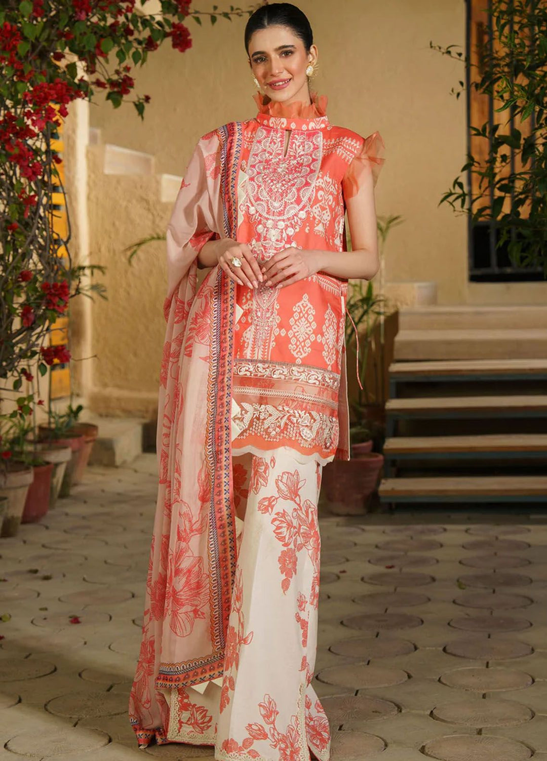 Meraki By Asifa Nabeel Embroidered Lawn Suits Unstitched 3 Piece AN24ML Dahlia - Spring Summer Collection
