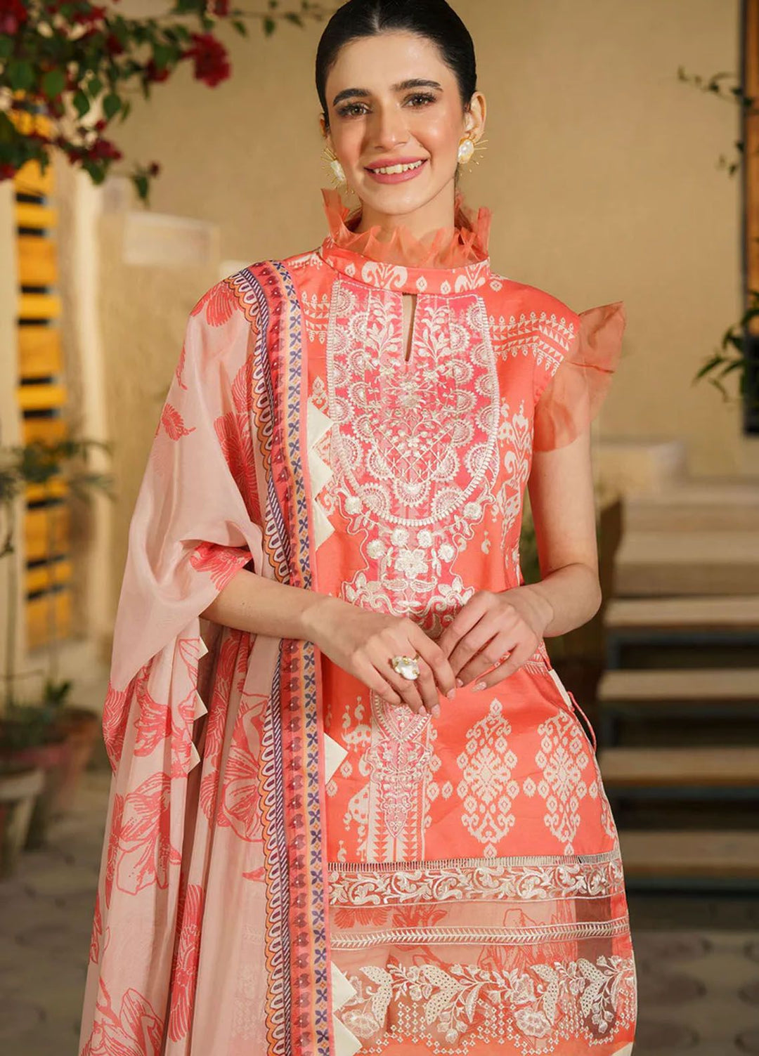 Meraki By Asifa Nabeel Embroidered Lawn Suits Unstitched 3 Piece AN24ML Dahlia - Spring Summer Collection