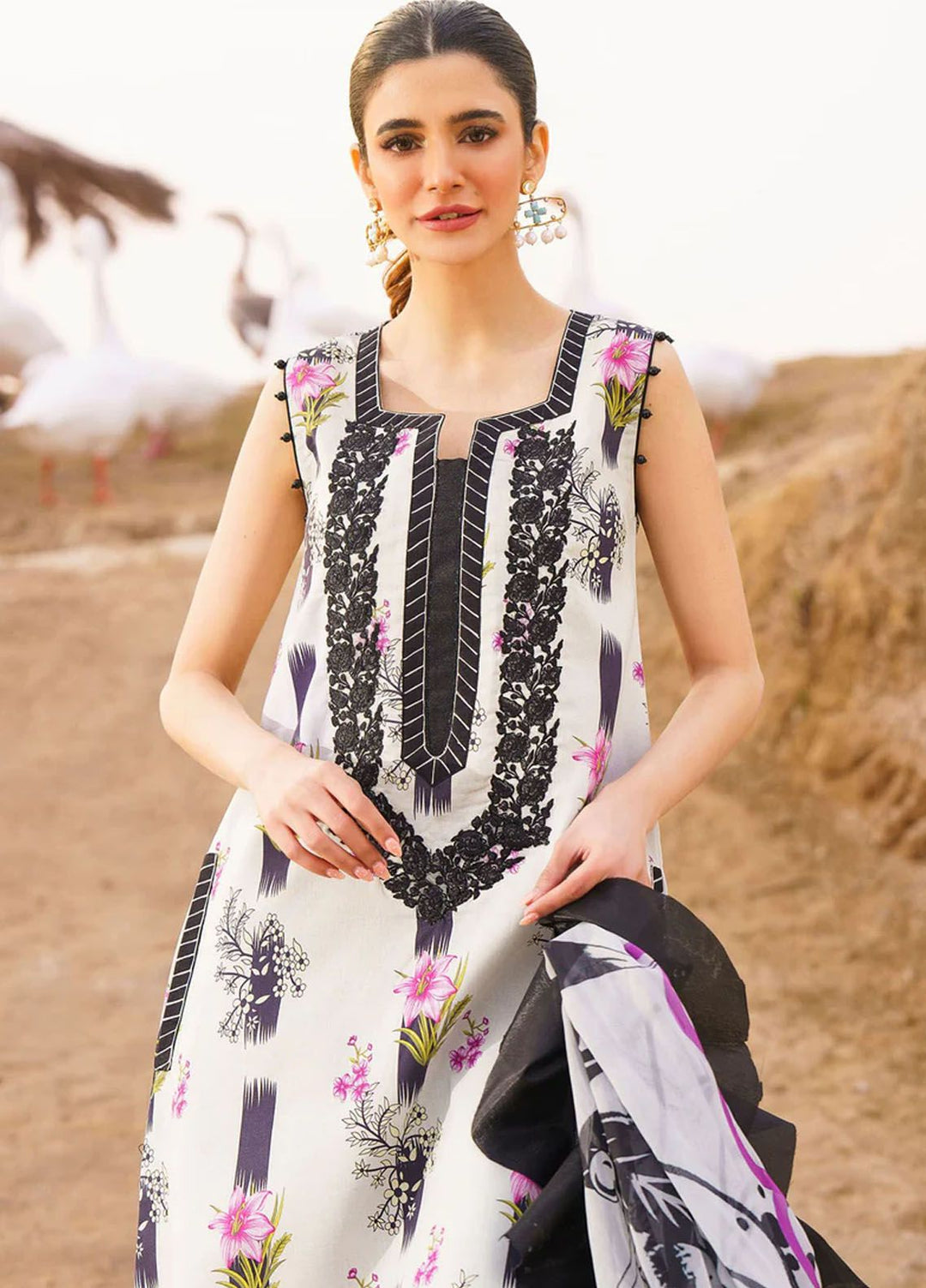 Meraki By Asifa Nabeel Embroidered Lawn Suits Unstitched 3 Piece AN24ML Echo - Spring Summer Collection