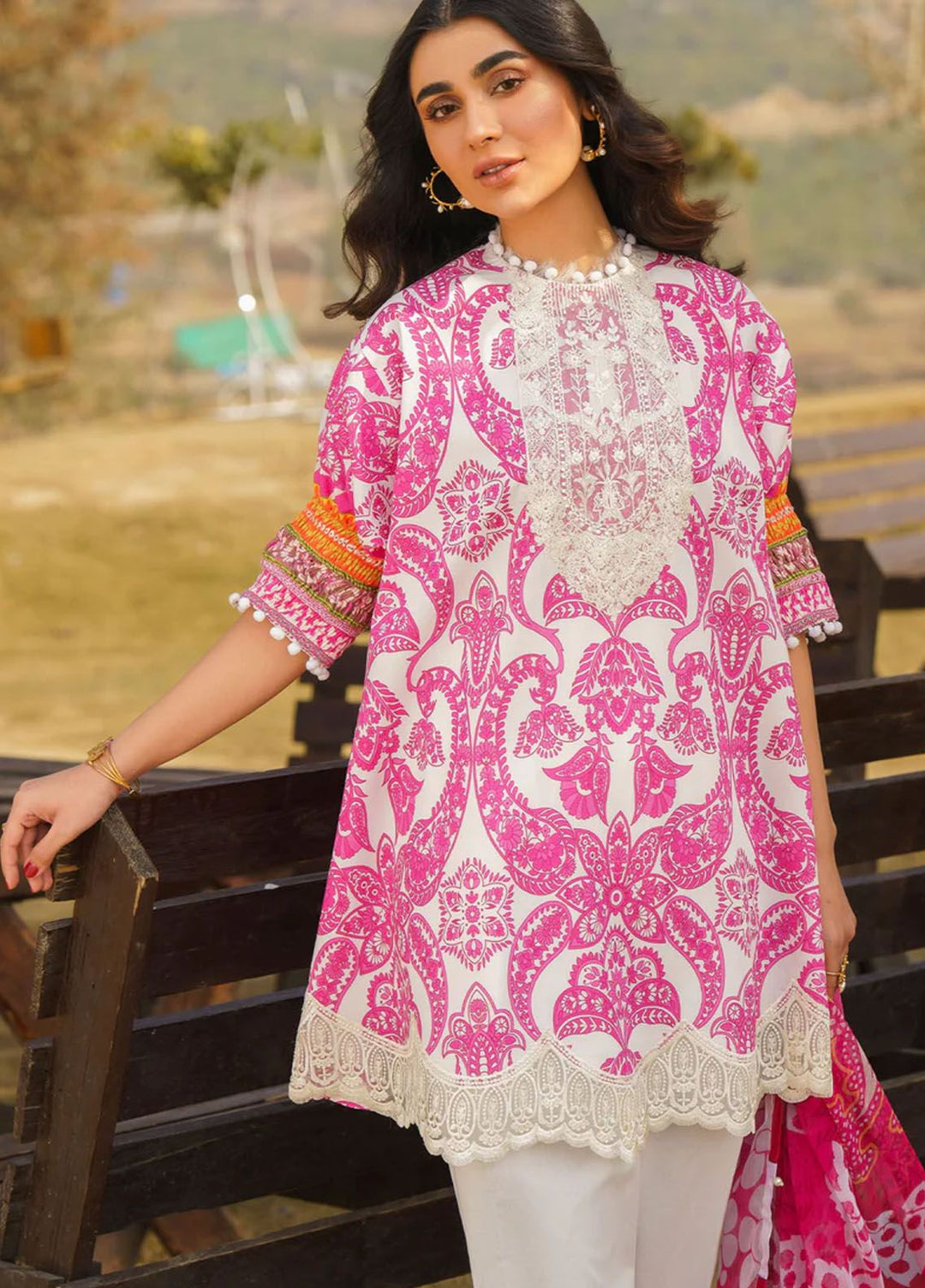 Meraki By Asifa Nabeel Embroidered Lawn Suits Unstitched 3 Piece AN24ML Fia - Spring Summer Collection