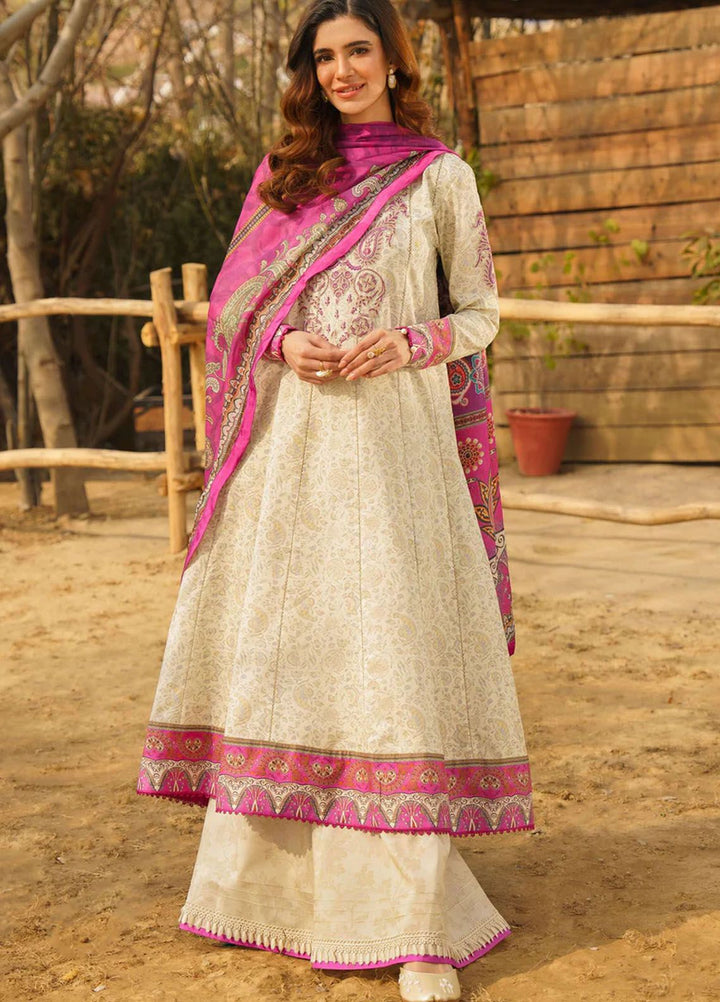 Meraki By Asifa Nabeel Embroidered Lawn Suits Unstitched 3 Piece AN24ML Irsa - Spring Summer Collection
