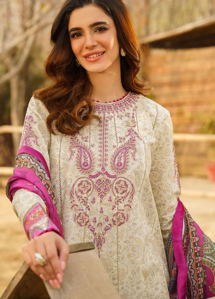 Meraki By Asifa Nabeel Embroidered Lawn Suits Unstitched 3 Piece AN24ML Irsa - Spring Summer Collection