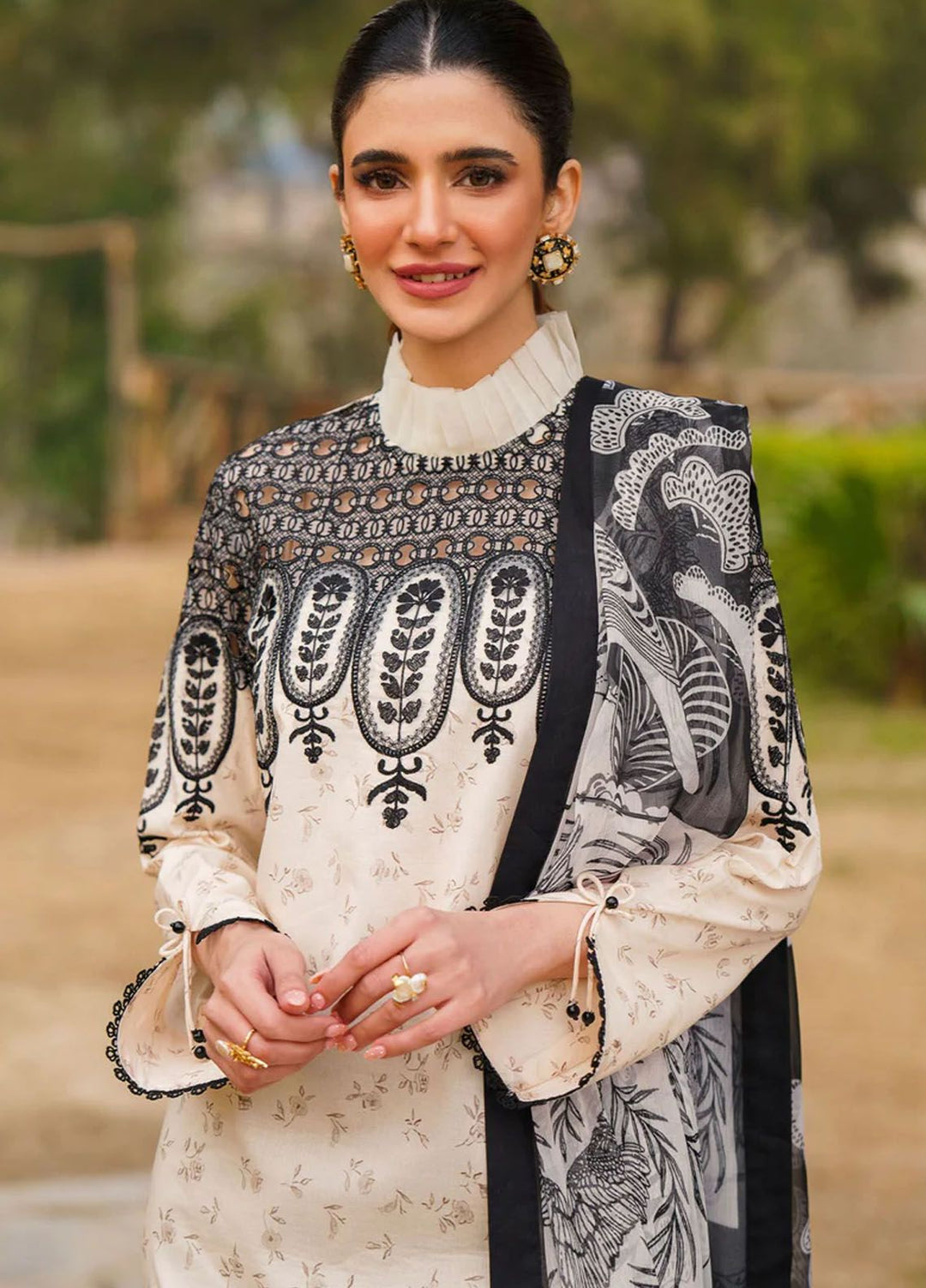 Meraki By Asifa Nabeel Embroidered Lawn Suits Unstitched 3 Piece AN24ML Snowdrop - Spring Summer Collection