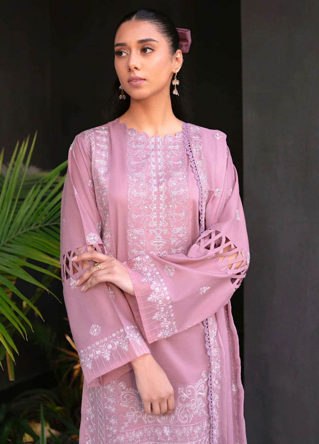 Meraki by Humdum Embroidered Lawn Suits Unstitched 3 Piece HD24M D-01 - Summer Collection