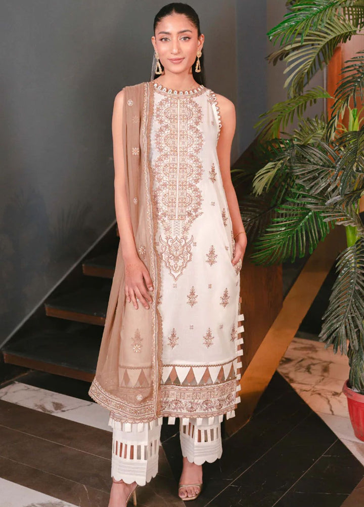 Meraki by Humdum Embroidered Lawn Suits Unstitched 3 Piece HD24M D-02 - Summer Collection