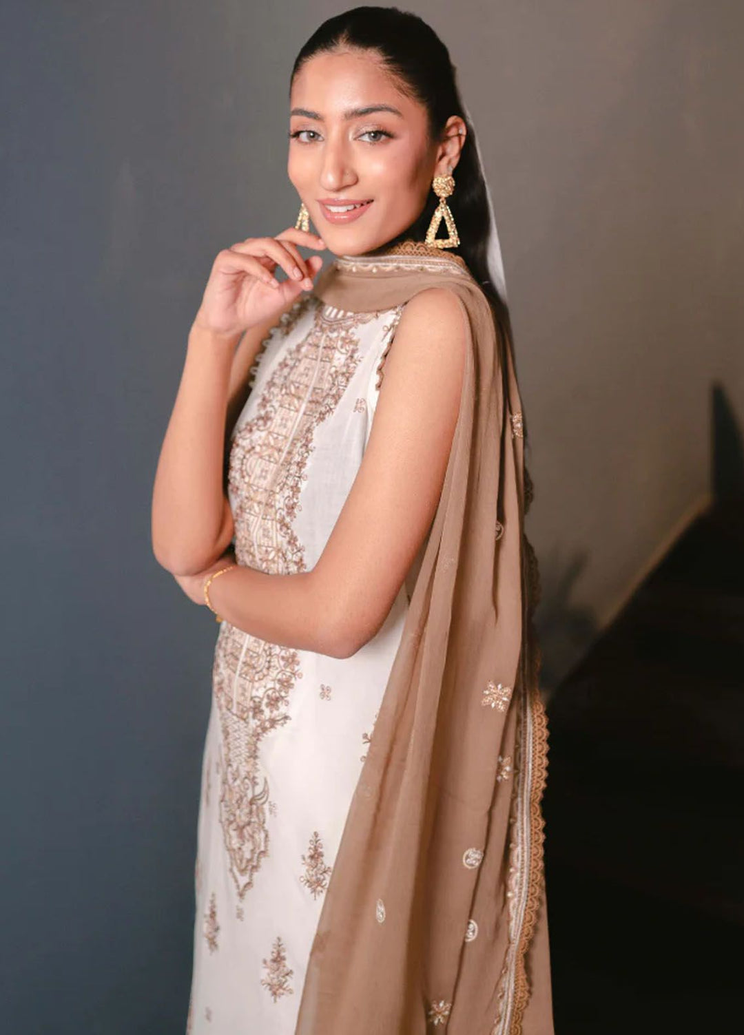 Meraki by Humdum Embroidered Lawn Suits Unstitched 3 Piece HD24M D-02 - Summer Collection