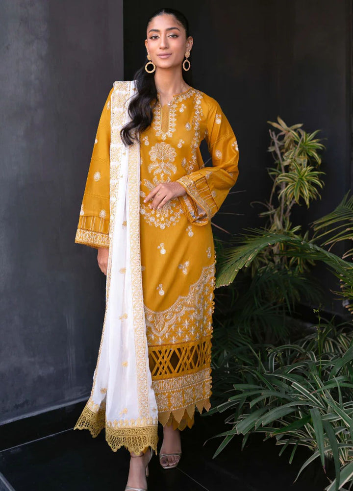 Meraki by Humdum Embroidered Lawn Suits Unstitched 3 Piece HD24M D-04 - Summer Collection