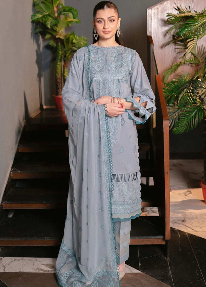 Meraki by Humdum Embroidered Lawn Suits Unstitched 3 Piece HD24M D-05 - Summer Collection