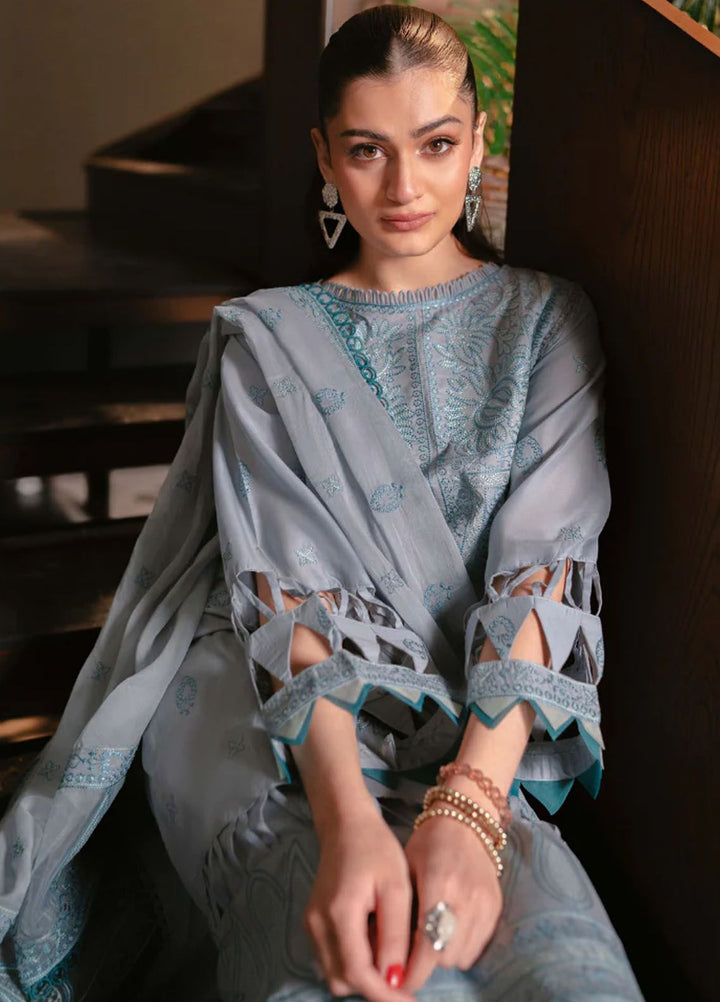 Meraki by Humdum Embroidered Lawn Suits Unstitched 3 Piece HD24M D-05 - Summer Collection