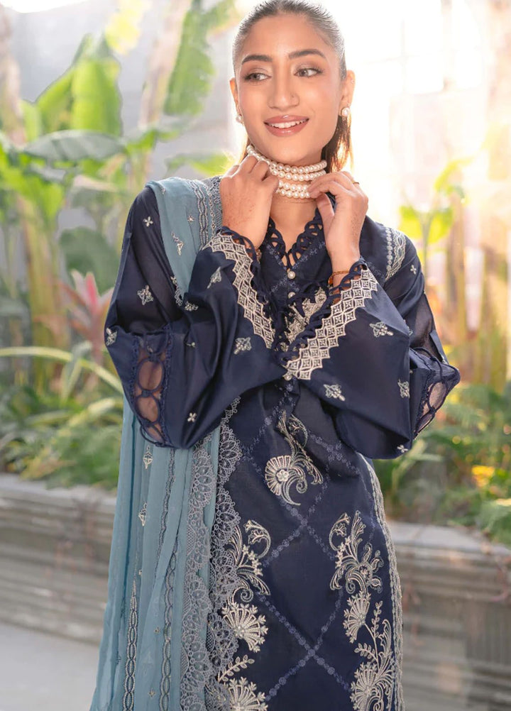 Meraki by Humdum Embroidered Lawn Suits Unstitched 3 Piece HD24M D-08 - Summer Collection