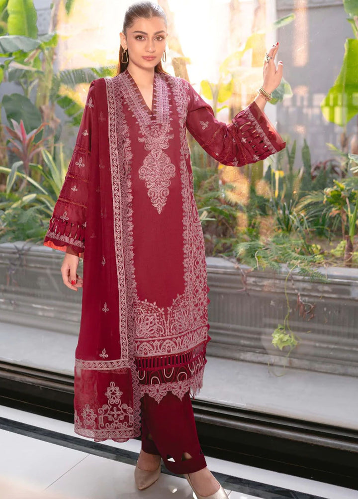 Meraki by Humdum Embroidered Lawn Suits Unstitched 3 Piece HD24M D-09 - Summer Collection