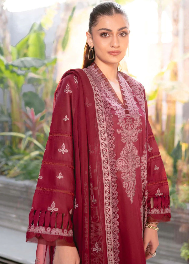 Meraki by Humdum Embroidered Lawn Suits Unstitched 3 Piece HD24M D-09 - Summer Collection