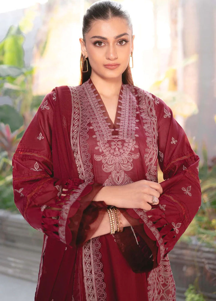 Meraki by Humdum Embroidered Lawn Suits Unstitched 3 Piece HD24M D-09 - Summer Collection