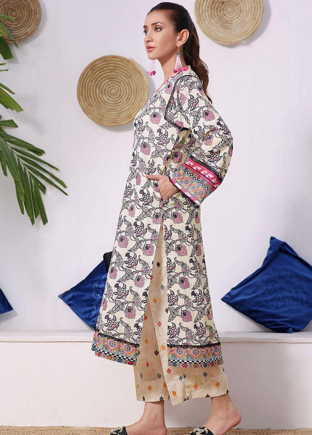 Meraki By Khas Printed Lawn Suits Unstitched 2 Piece KHS23M RKT-1905 - Summer Collection