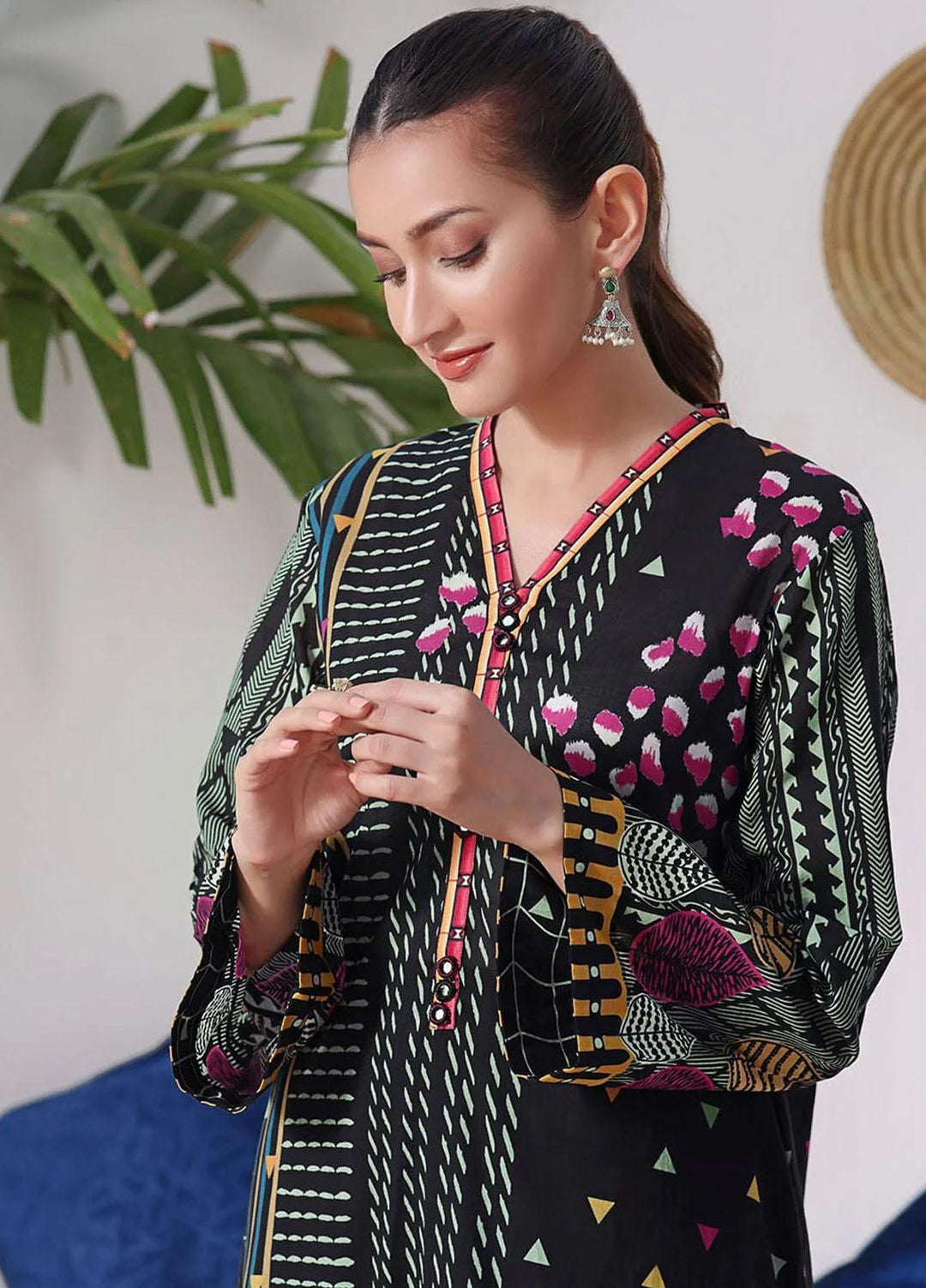 Meraki By Khas Printed Lawn  Unstitched Kurties KHS23M DR-1918 - Summer Collection