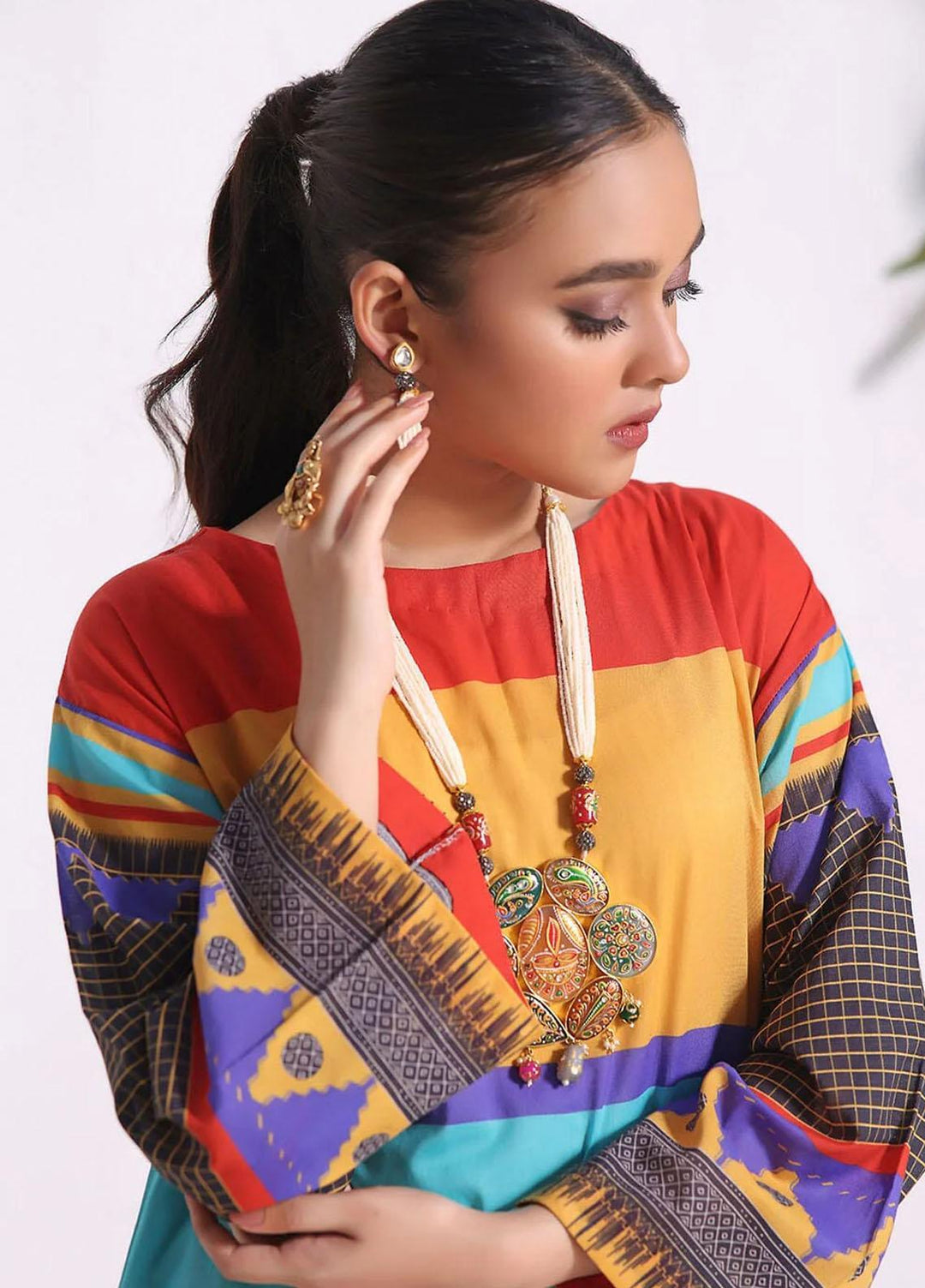 Meraki By Khas Printed Lawn  Unstitched Kurties KHS23M DR-1920 - Summer Collection